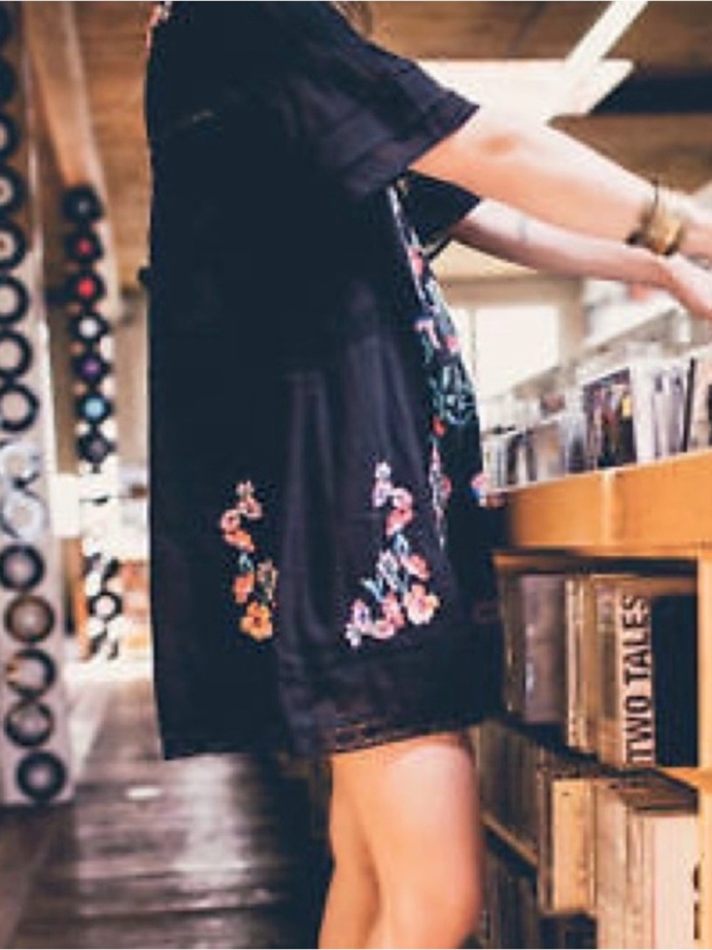 Free People Perfectly Victorian Black Embroidered Mini Dress Size Small Boho - Picture 4 of 13